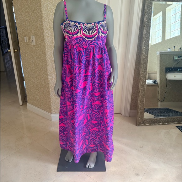 Lilly Pulitzer Bernadette Maxi in wild night fruit size 14 adjustable straps - Picture 9 of 11